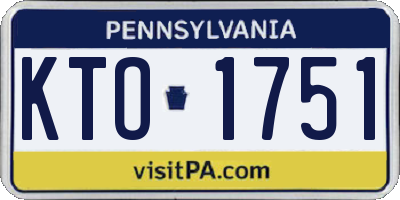PA license plate KTO1751