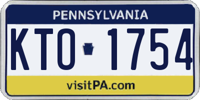 PA license plate KTO1754