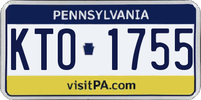 PA license plate KTO1755