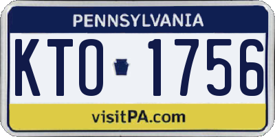 PA license plate KTO1756