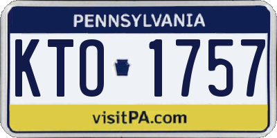PA license plate KTO1757