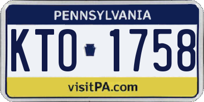 PA license plate KTO1758