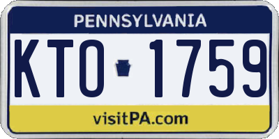 PA license plate KTO1759