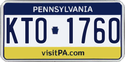 PA license plate KTO1760