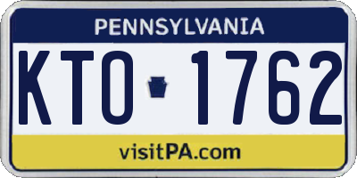 PA license plate KTO1762