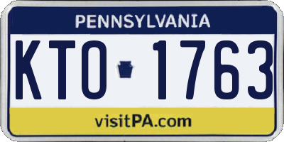 PA license plate KTO1763