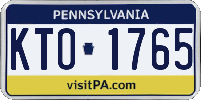 PA license plate KTO1765