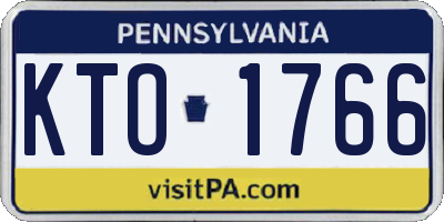 PA license plate KTO1766