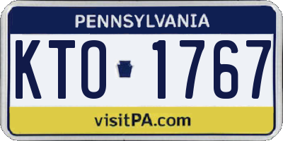PA license plate KTO1767
