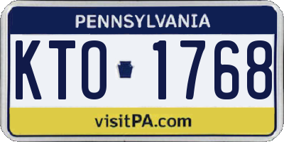 PA license plate KTO1768