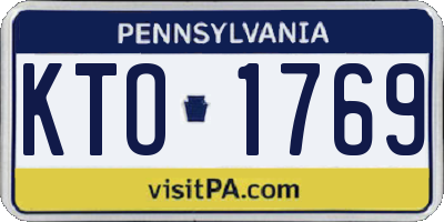 PA license plate KTO1769