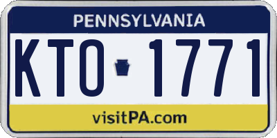 PA license plate KTO1771