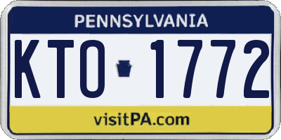 PA license plate KTO1772