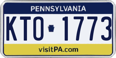 PA license plate KTO1773
