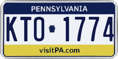 PA license plate KTO1774