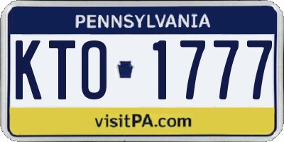 PA license plate KTO1777
