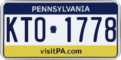 PA license plate KTO1778