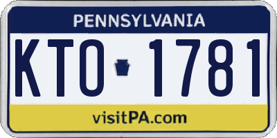 PA license plate KTO1781