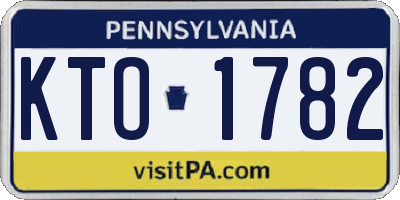 PA license plate KTO1782