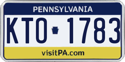 PA license plate KTO1783