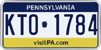 PA license plate KTO1784