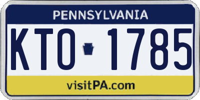 PA license plate KTO1785