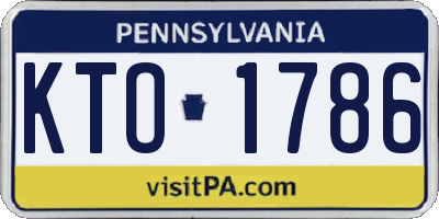 PA license plate KTO1786