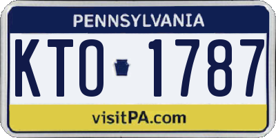 PA license plate KTO1787