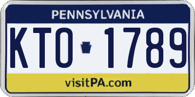 PA license plate KTO1789