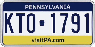 PA license plate KTO1791