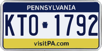 PA license plate KTO1792
