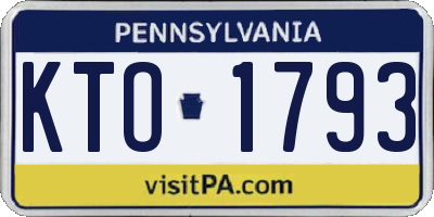 PA license plate KTO1793