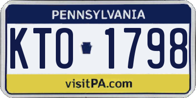 PA license plate KTO1798