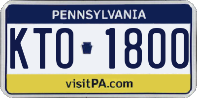 PA license plate KTO1800