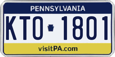 PA license plate KTO1801