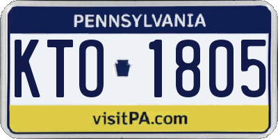 PA license plate KTO1805