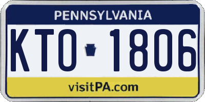 PA license plate KTO1806