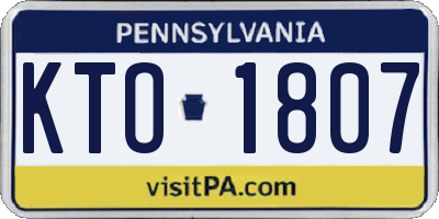 PA license plate KTO1807