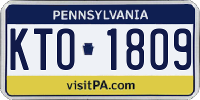 PA license plate KTO1809