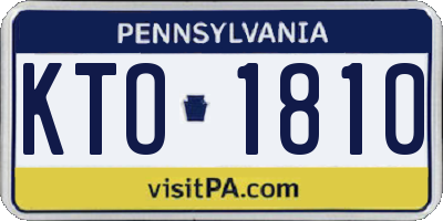PA license plate KTO1810