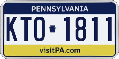 PA license plate KTO1811
