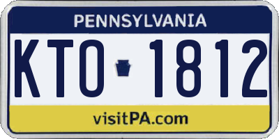 PA license plate KTO1812
