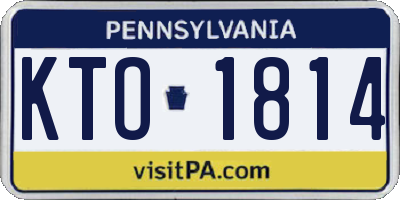 PA license plate KTO1814