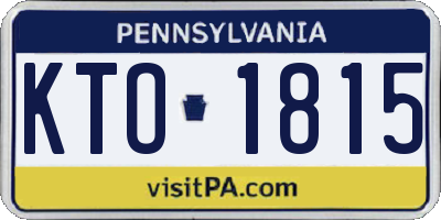 PA license plate KTO1815