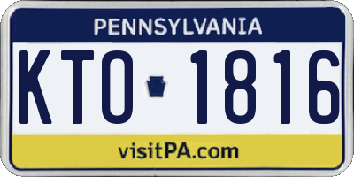 PA license plate KTO1816