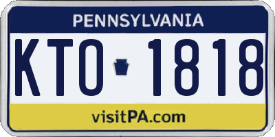 PA license plate KTO1818