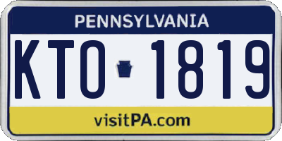 PA license plate KTO1819