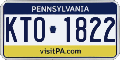 PA license plate KTO1822