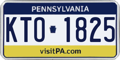 PA license plate KTO1825