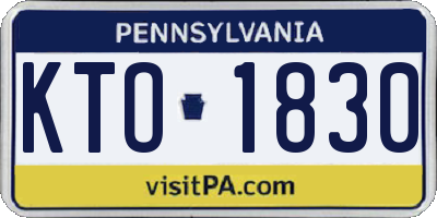 PA license plate KTO1830